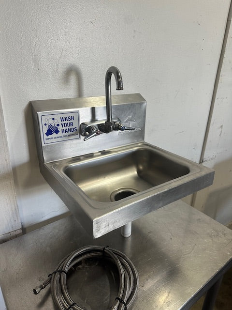 "ADVANCE TABCO" STAINLESS STEEL WALL MOUNTED HAND WASH SINK, 19x17 1/8"x15 1/8"