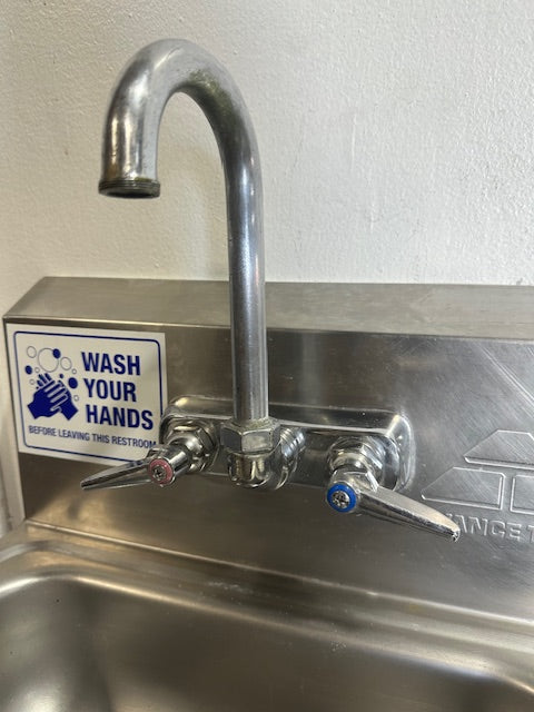 "ADVANCE TABCO" STAINLESS STEEL WALL MOUNTED HAND WASH SINK, 19x17 1/8"x15 1/8"