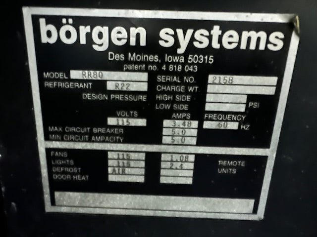 "BORGEN SYSTEM RR80"REMOTE UNIT LIGHTED 76"W FLORAL DISPLAY CASE W/ 11 POT, 115V