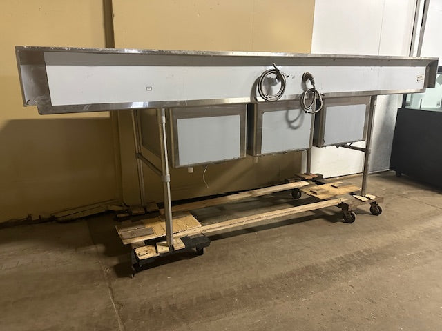 REGENCY 600S32028224 H.D STAINLESS STEEL 3 COMPARTMENT SINK 45x115x35, 17 GAUGE