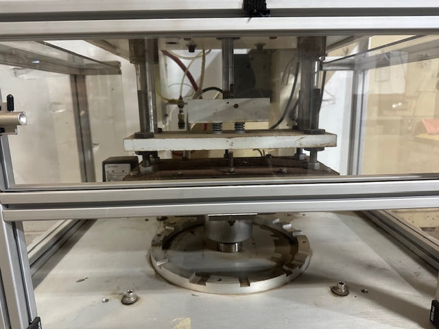 SONIC EASE INC. M/C #1334 INDUSTRIAL PNEUMATIC C-FRAME HOT PLATE SEALER MACHINE