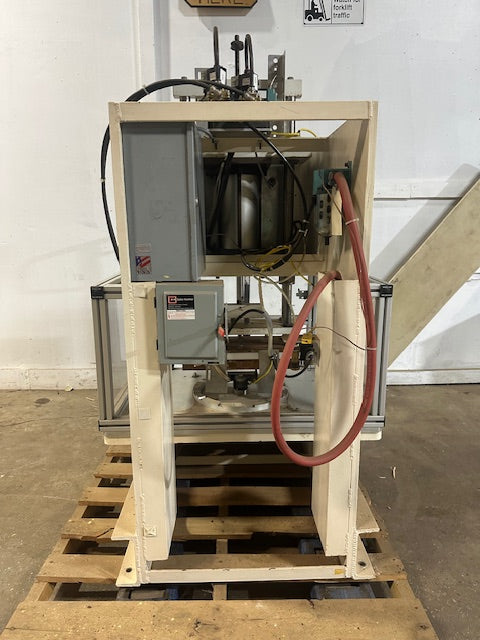 SONIC EASE INC. M/C #1334 INDUSTRIAL PNEUMATIC C-FRAME HOT PLATE SEALER MACHINE