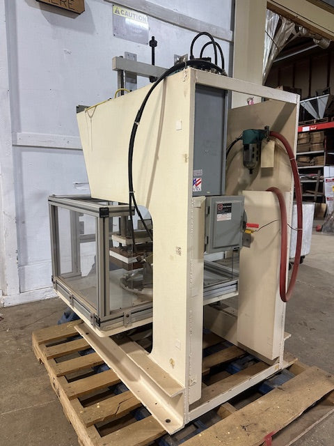 SONIC EASE INC. M/C #1334 INDUSTRIAL PNEUMATIC C-FRAME HOT PLATE SEALER MACHINE