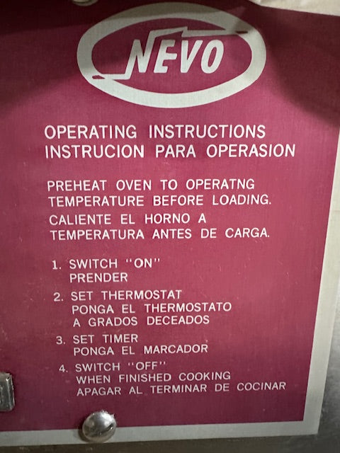 NEVO CORP CTO-1 ELECTRIC 3PH COOK AND HOLD OVEN w/ 4 WIRE RACKS INCLUDED