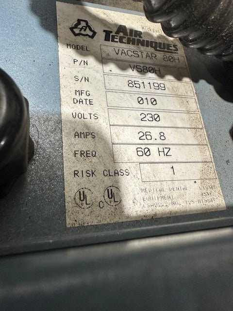 "Air Techniques VacStar 80H" Dental Vacuum Pump Operatory Suction System,230V - Second Life - Equipment - collection_name