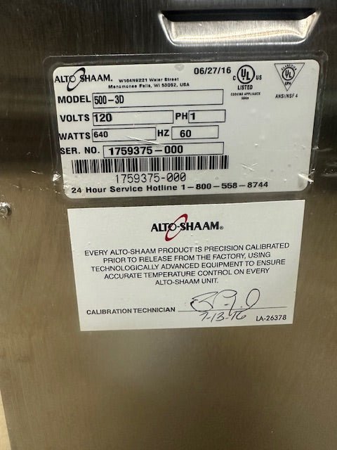 "ALTO - SHAAM 500 - 3D"COMMERCIAL TRIPLE CHIP, BUN WARMER DRAWERS, 120V 1PH ON CASTERS - Second Life - Equipment - collection_name