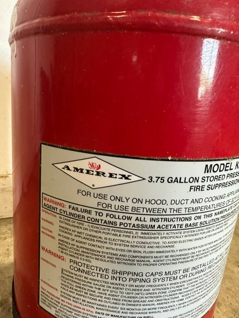 "AMEREX MODEL KP375" 3.75 GALLON WET CHEMICAL FIRE SUPPRESSION SYSTEM - Second Life-Equipment-collection_name