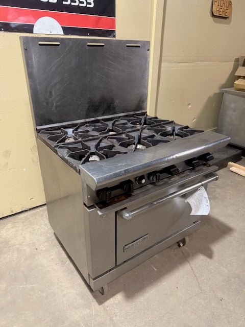 AMERICAN RANGE 6 BURNER STOVE WITH OVEN ON CASTERS - Bargains R Ours - #collection_name#