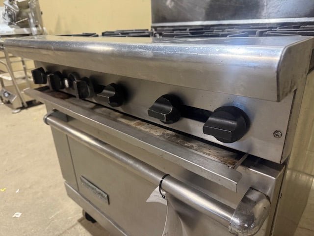 AMERICAN RANGE 6 BURNER STOVE WITH OVEN ON CASTERS - Bargains R Ours - #collection_name#