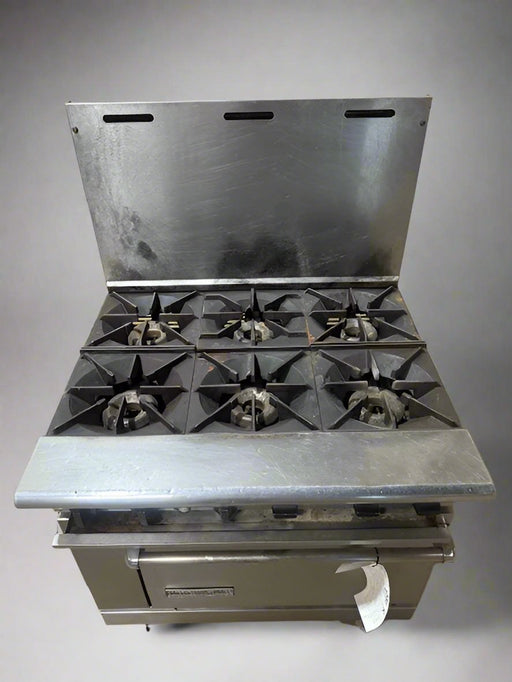 AMERICAN RANGE 6 BURNER STOVE WITH OVEN ON CASTERS - Bargains R Ours - #collection_name#