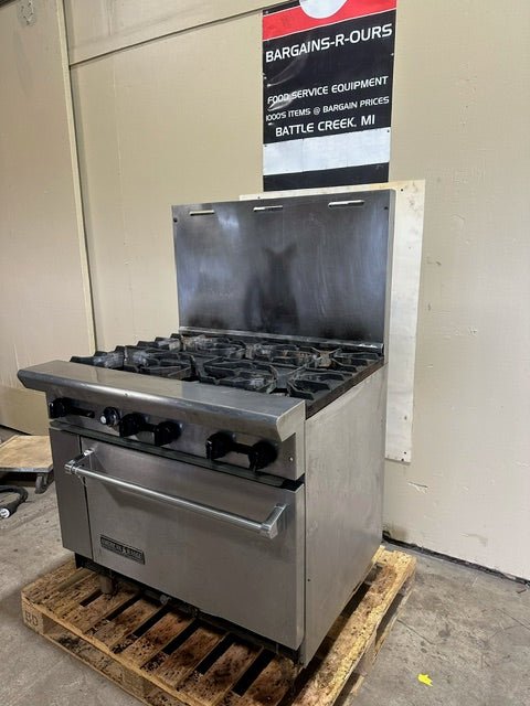 "AMERICAN RANGE" NAT GAS 6 BURNERS STOVE WITH STANDARD OVEN - Bargains R Ours - #collection_name#