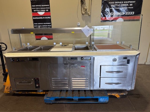 AMTEKCO BUFFET/ DRAWER WARMER W/ COMPRESSOR - 3 HOT WELLS AND 1 COLD WELL AND 2 DRAWERS - Bargains R Ours - #collection_name#