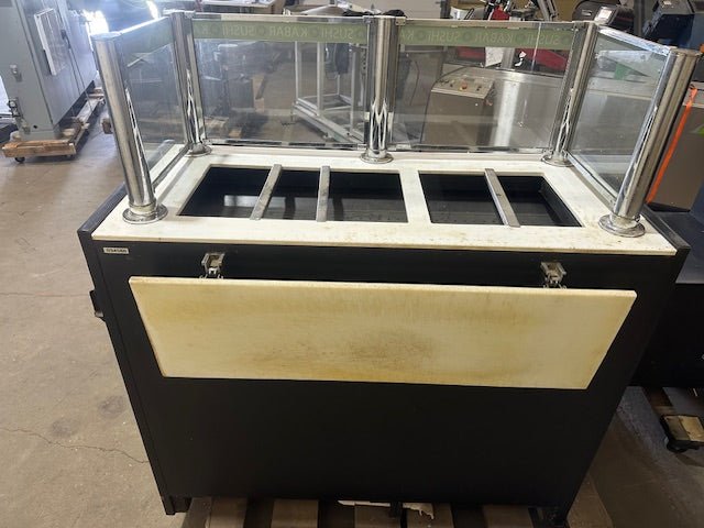 AMTEKCO INDUSTRIES INC L - SHAPED SUSHI BAR WITH REMOVED COOLER CABINET AND REFRIGERATED LIGHTED SUSHI DISPLAY CASE - Bargains R Ours - #collection_name#