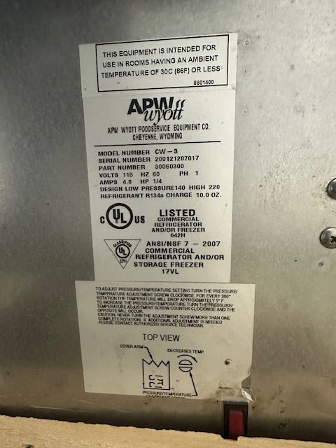 "APW WYOTT CW - 3" Three Pan Drop - In Refrigerated Cold Food Well Unit, 115V, 1PH - Second Life - Equipment - collection_name