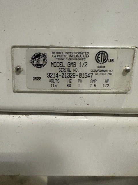 BERKEL INCOR GMB 1/2 H.D COMMERCIAL ELECTRIC 1/2" BREAD SLICER, 1PH 1/2 hp motor - Second Life - Equipment - collection_name