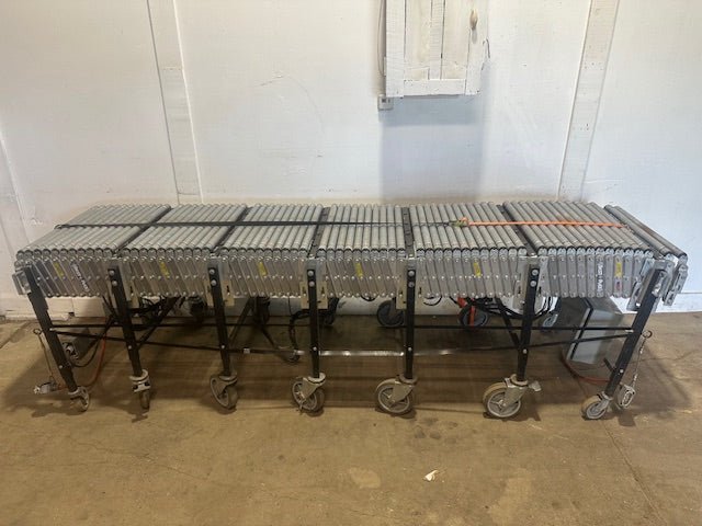 "BEST FLEX" EXPANDABLE FLEXIBLE GRAVITY MOTOR ROLLER CONVEYOR ON LOCKABLE CASTERS - Second Life - Equipment - collection_name