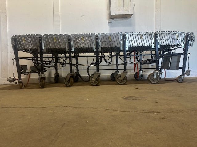 "BEST FLEX" EXPANDABLE FLEXIBLE GRAVITY MOTOR ROLLER CONVEYOR ON LOCKABLE CASTERS - Second Life - Equipment - collection_name