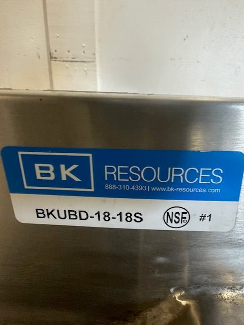 "BK RESOURCES 18 - 18S"UNDERCOUNTER ALL S.S DRAINBOARD & SINK W/ NAPKIN DISPENSER H/C FAUCET - Second Life - Equipment - collection_name
