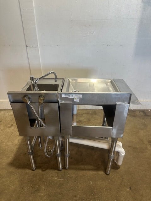 "BK RESOURCES 18 - 18S"UNDERCOUNTER ALL S.S DRAINBOARD & SINK W/ NAPKIN DISPENSER H/C FAUCET - Second Life - Equipment - collection_name