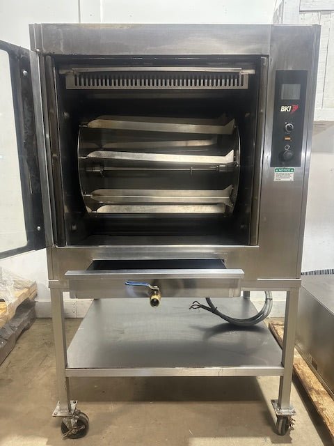 BKI VGG8 STAND ROTISSERIE OVEN WITH VGH8 208 - 240v 1ph VENTLESS EXHAUST SYSTEM - Second Life - Equipment - collection_name