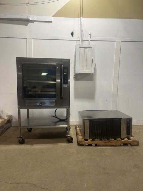 BKI VGG8 STAND ROTISSERIE OVEN WITH VGH8 208 - 240v 1ph VENTLESS EXHAUST SYSTEM - Second Life - Equipment - collection_name