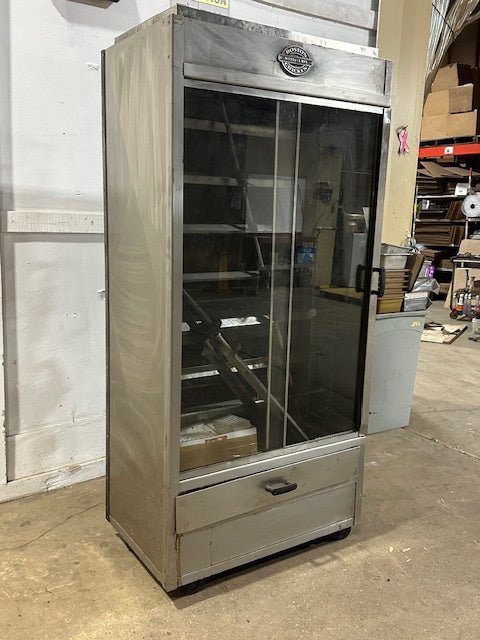 BOSTON CHICKEN NAT GAS 40000 BTU ROTISSERIE OVEN WITH V SPITS ON CASTERS - Second Life - Equipment - collection_name