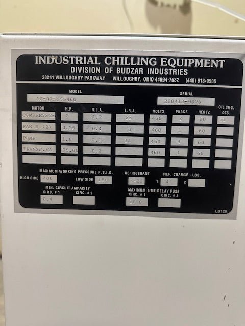 BUDZAR INDUSTRIES INDUSTRIAL CHILLING EQUIPMENT ON CASTERS MODEL AC - 02 - NS - 460 - Bargains R Ours - #collection_name#