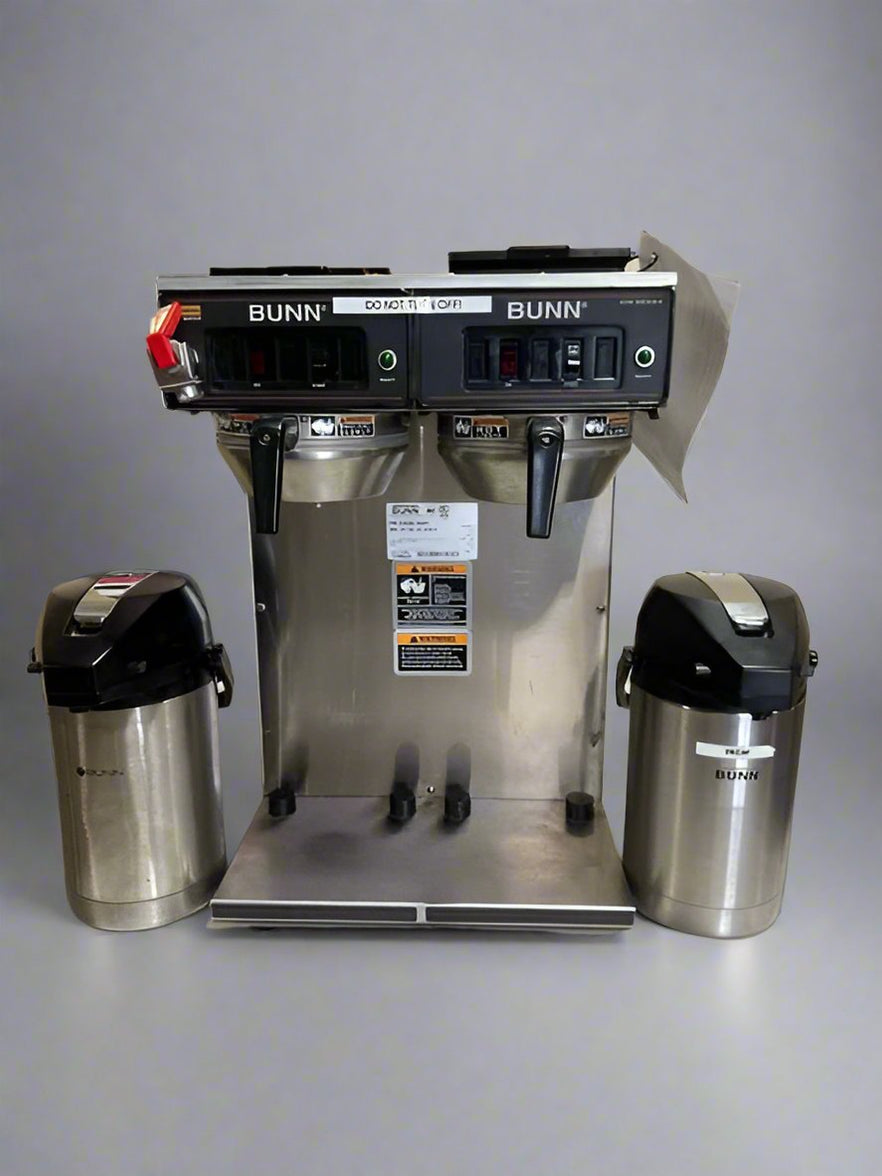Bunn Pot Riser BUNN COMMERCIAL TWIN DUAL POUR OVER COFFEE BREWER WITH 2 COFFEE FUNNELS ...