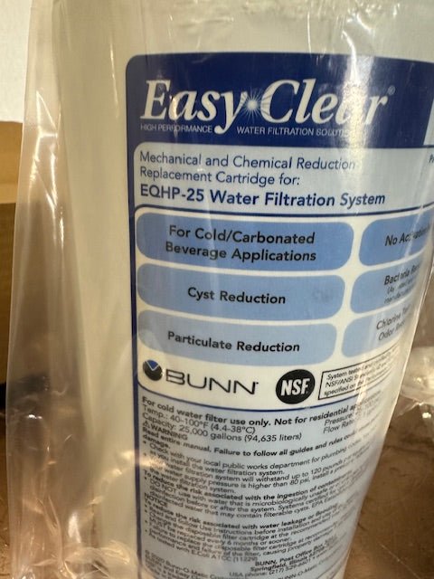 "BUNN EQHP - 25CRTG" Easy Clear Commercial Water Filter Cartridge, New in Box - Second Life - Equipment - collection_name