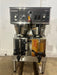 BUNN STAINLESS STEEL HEAVY DUTY COMMERCIAL COUNTER TOP DUAL COFFEE GRINDER/BREWER WITH WARMERS AND HOT WATER SPIGOT ON LEGS - Second Life - Equipment - collection_name