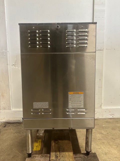BUNN STAINLESS STEEL HEAVY DUTY COMMERCIAL COUNTER TOP DUAL COFFEE GRINDER/BREWER WITH WARMERS AND HOT WATER SPIGOT ON LEGS - Second Life - Equipment - collection_name