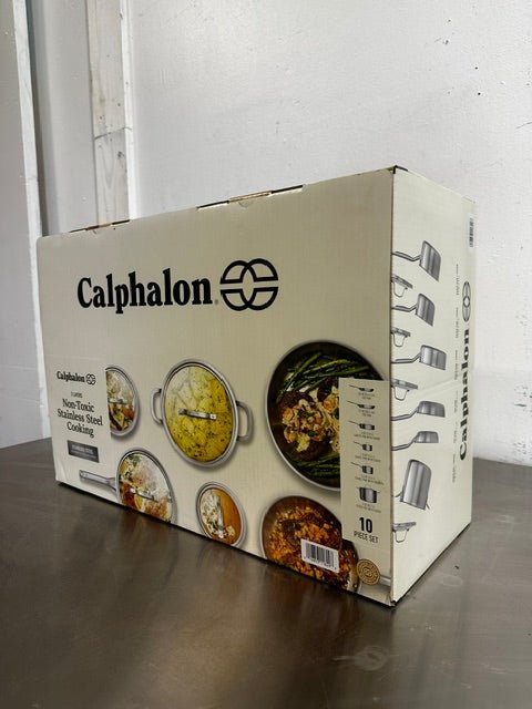 "Calphalon" 10 piece heat fast 3 layer non-toxic stainless steel cookware set - Second Life-Equipment-collection_name