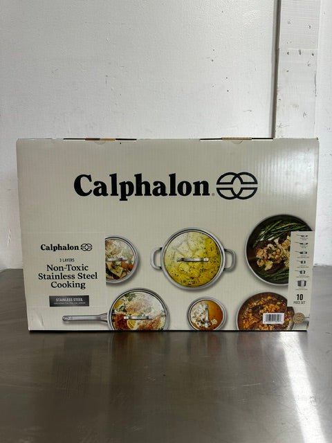 "Calphalon" 10 piece heat fast 3 layer non-toxic stainless steel cookware set - Second Life-Equipment-collection_name