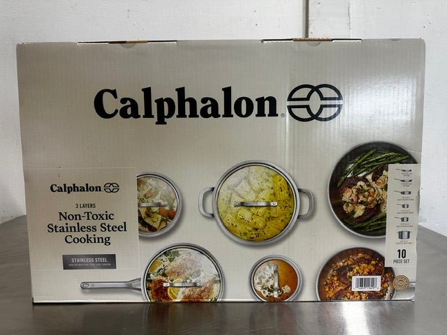 "Calphalon" 10 piece heat fast 3 layer non-toxic stainless steel cookware set - Second Life-Equipment-collection_name