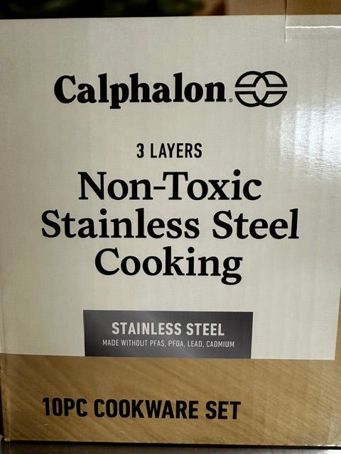"Calphalon" 10 piece heat fast 3 layer non-toxic stainless steel cookware set - Second Life-Equipment-collection_name