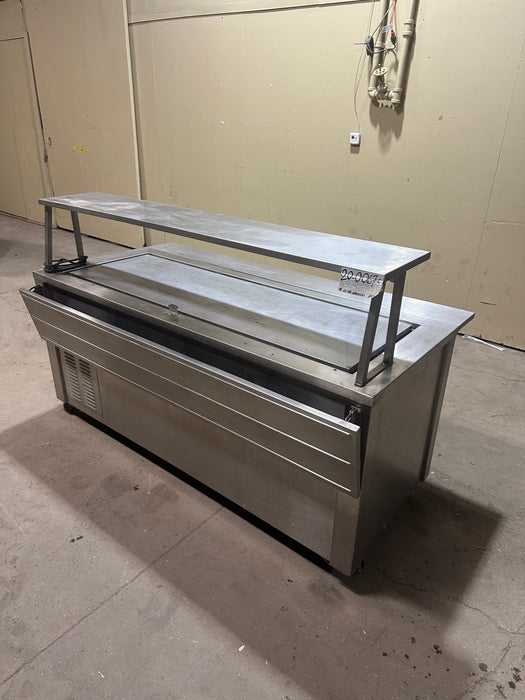 CARTER HOFFMANN STAINLESS STEEL REFRIGERATED LIGHTED CANOPY SELF SERVICE CAFETERIA STYLE DESSERT BAR AND TOP COLD PLATE CHILLER WITH MOISTURE CATCHER + SERVICE LEAF - Bargains R Ours - #collection_name#