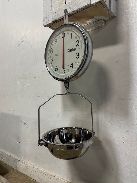 CHATILLON; 14" Dial Double Sided Hanging Scale 30 lb X 1oz Type 8200 W/ S.S BOWL - Second Life - Equipment - collection_name