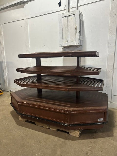"CMS" 4 TIERS WOODEN DRY FOOD DISPLAY STAND 49"H x 79"W x 52"D - Second Life-Equipment-#collection_name#