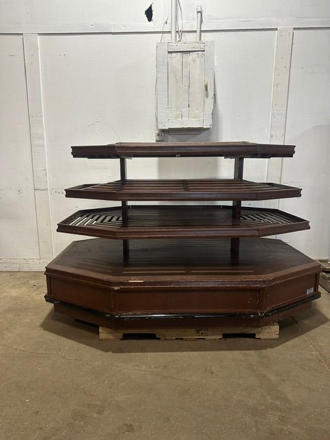 "CMS" 4 TIERS WOODEN DRY FOOD DISPLAY STAND 49"H x 79"W x 52"D - Second Life-Equipment-#collection_name#