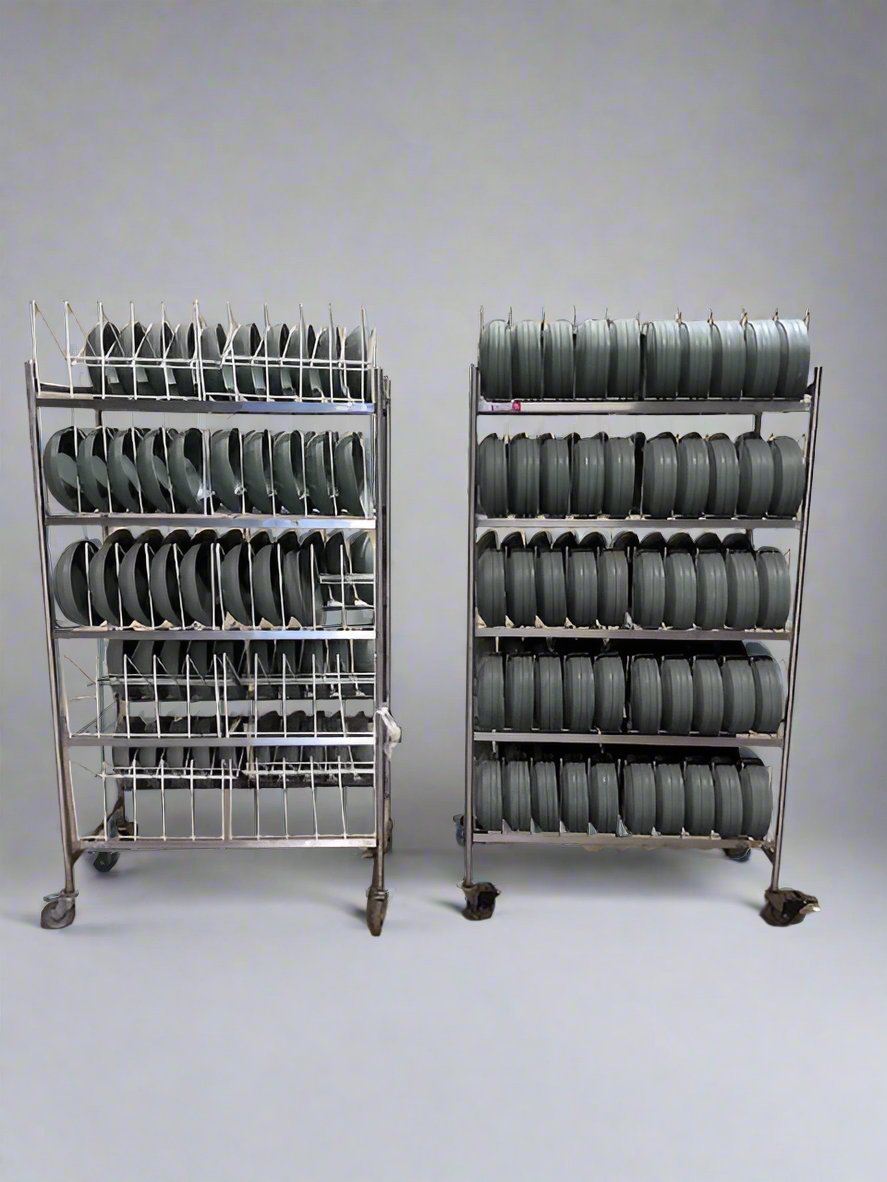 TMP BY DINEX, LOT OF 117 INSULATED DOMES & 152 PLATES w/2 ROLLING DRYI ...