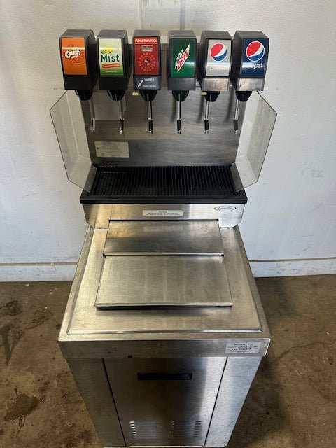 "CORNELIUS CB1522AHKE" 6 HEADS SODA MACHINE W/ ICE BIN AND CARBONATOR PUMP - Second Life - Equipment - collection_name