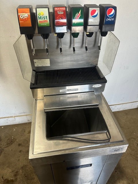 "CORNELIUS CB1522AHKE" 6 HEADS SODA MACHINE W/ ICE BIN AND CARBONATOR PUMP - Second Life - Equipment - collection_name