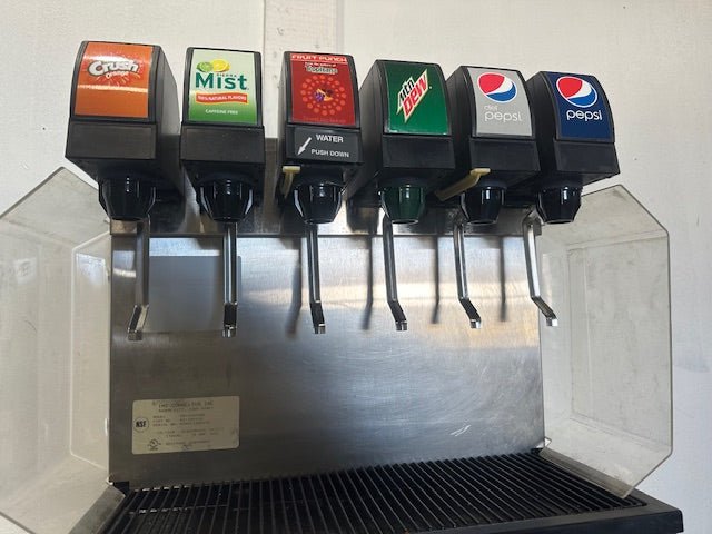 "CORNELIUS CB1522AHKE" 6 HEADS SODA MACHINE W/ ICE BIN AND CARBONATOR PUMP - Second Life - Equipment - collection_name