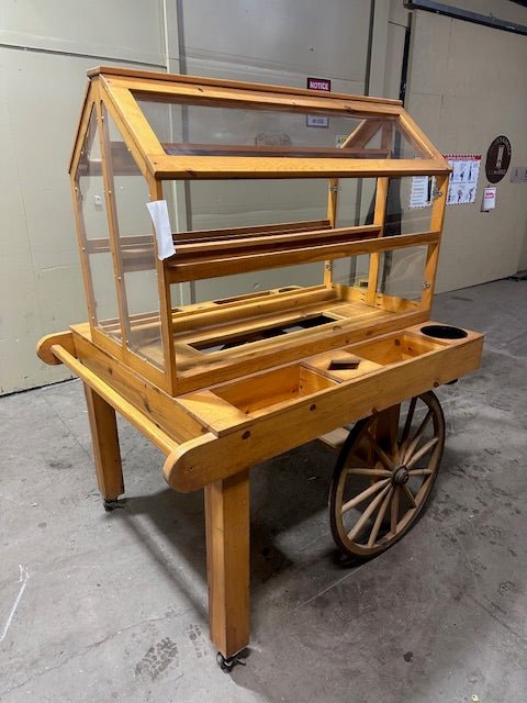 "CUSTOM BUILT" WOODEN BAKERY DISPLAY MERCHANDISING WITH HIGH END FINISHED WHEEL - Bargains R Ours - #collection_name#