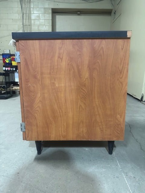 CUSTOM BUILT WOODEN LAMINATE FINISHED HOT OR COLD BEVERAGE EQUIPMENT STAND ON LEGS WITH STORAGE - Bargains R Ours - #collection_name#