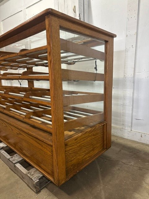 "CUSTOM MADE"H.D COMMERCIAL 4 TIERS LIGHTED DRY FOOD WOODEN DISPLAY CASE - Second Life-Equipment-#collection_name#