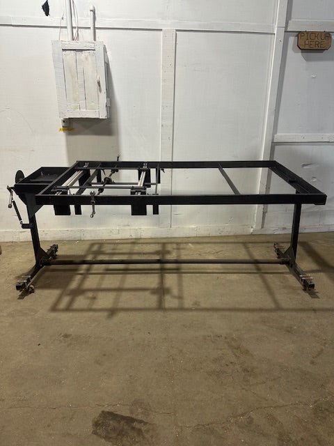 CUSTOM TILT - TOP STEEL GLASS/FABRICATION TABLE ON CASTERS - Second Life - Equipment - collection_name