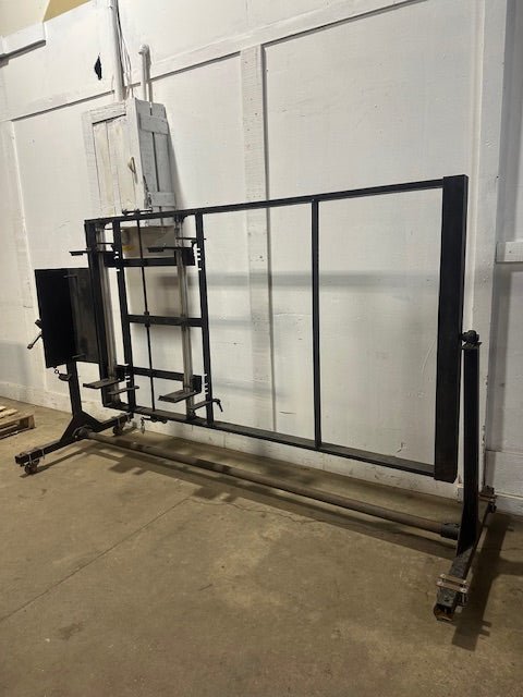 CUSTOM TILT - TOP STEEL GLASS/FABRICATION TABLE ON CASTERS - Second Life - Equipment - collection_name