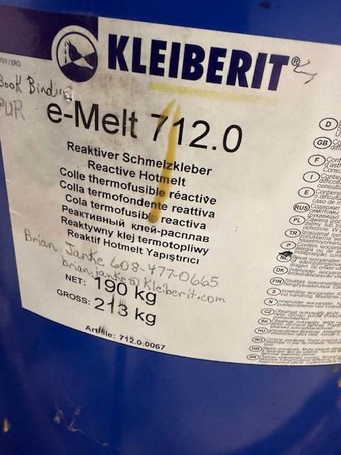 DARING High Output 55 Drum GLUE Melter WITH Kleiberit eMelt 712.0 OWNER MANUAL - Second Life - Equipment - collection_name
