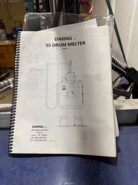 DARING High Output 55 Drum GLUE Melter WITH Kleiberit eMelt 712.0 OWNER MANUAL - Second Life - Equipment - collection_name
